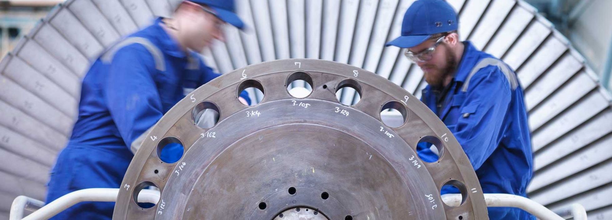 Dampfturbine in der Werkstatt